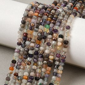 Природного флюорита бисер нитей, граненые, рондель