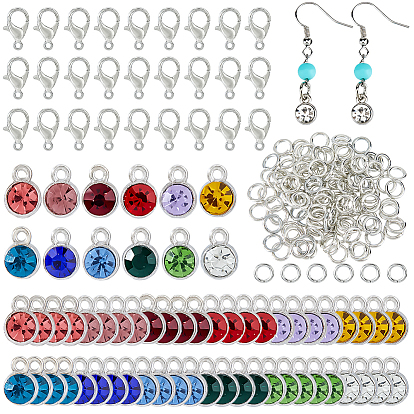 Наборы для самостоятельного изготовления плоских круглых подвесок из сплава со стразами