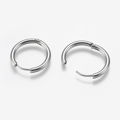 201 Stainless Steel Huggie Hoop Earrings Findings, with 304 Stainless Steel Pins