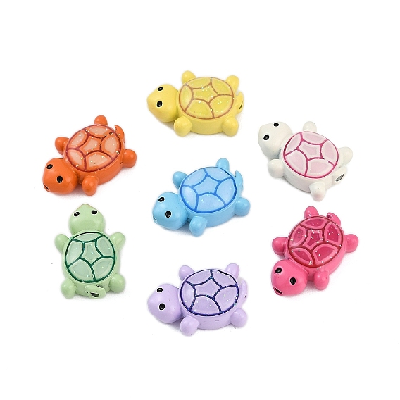 Бусины из сплава, окрашенные распылением, с листом блесток, без свинца и без кадмия, черепаха