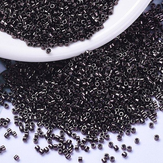 Бусины miyuki delica, цилиндр, японский бисер, 11/0, металлических цветов