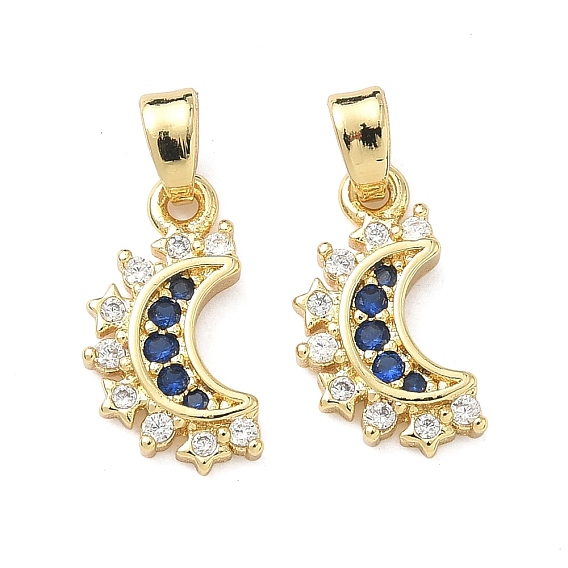Латунные микро проложить кубического циркония подвески, Луна прелести
