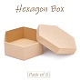 Kraft Cardboard Paper Jewelry Gift Boxes, Hexagon