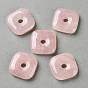Colgantes de disco de cuarzo rosa natural de Madagascar, encantos cuadrados