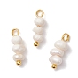 Подвески из натурального пресноводного жемчуга в форме картофеля, с медными петлями, старинный белый
