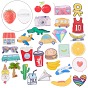 Acrylic Safety Brooches, with Iron Pin, Mixed Shapes