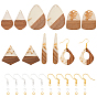 DIY Dangle Earring Making Kits, Including Resin & Walnut Wood Pendants, Brass Earring Hooks, Brass Jump Rings, Mixed Shapes