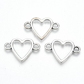 Tibetan Style Alloy Links Connector, Lead Free & Cadmium Free, Heart