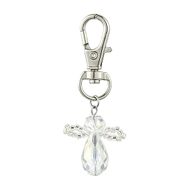 10 шт. ангельские стеклянные подвесные украшения, поворотные застежки из сплава для украшений сумок