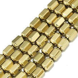 Electroplate Non-magnetic Synthetic Hematite Beads Strands, Hexagon