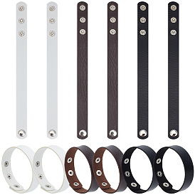 18шт. 3 цвета, браслеты из искусственной кожи с застежкой для женщин и мужчин