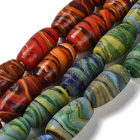 Handmade Lampwork Beads Strands, Oval