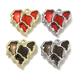 Alloy Enamel Pendants, Cadmium Free & Nickel Free & Lead Free, Heart Charm