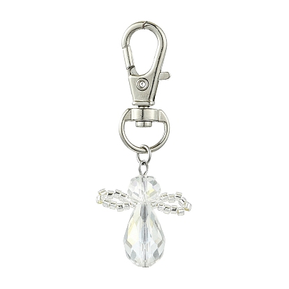 10 шт. ангельские стеклянные подвесные украшения, поворотные застежки из сплава для украшений сумок
