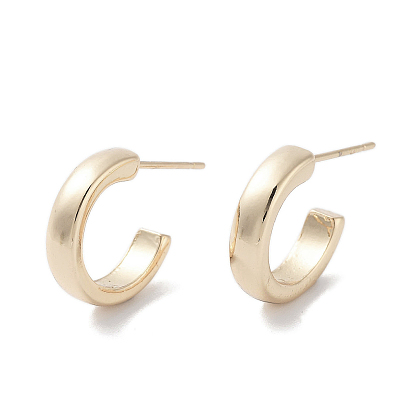 Boucles d'oreilles à clous en alliage demi-anneau pour femmes, avec 304 broches en acier inoxydable
