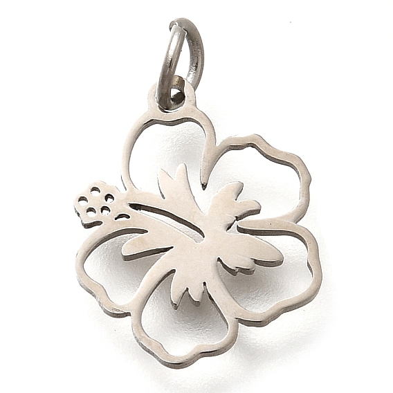 304 подвески из нержавеющей стали, с целью перехода в кольце, цветочный шарм, лазерная резка