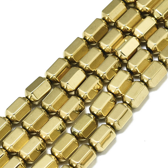 Electroplate Non-magnetic Synthetic Hematite Beads Strands, Hexagon