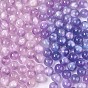 Opaque UV Reactive Beads, Color Changing Beads, Round, with Glitter Powder