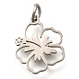 304 подвески из нержавеющей стали, с целью перехода в кольце, цветочный шарм, лазерная резка