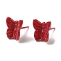 Hypoallergenic Bioceramics Zirconia Ceramic Butterfly Stud Earrings, No Fading and Nickel Free