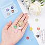 Nbeads 12Pcs 12 Style 304 Stainless Steel Enamel Pendants, Stainless Steel Color, Heart