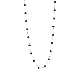 304 Колье из нержавеющей стали и стекла для женщин, рондель, ионное покрытие (ip), долговечный, реальный 14 k позолоченный