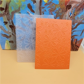 Flower Plastic Embossing Folders, Concave-Convex Embossing Stencils, for Handcraft Photo Album Decoration