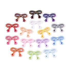 Непрозрачные акриловые бусины с УФ-покрытием, радужный, бантом