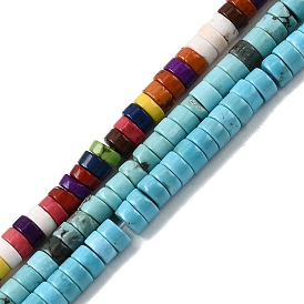 Бусины из натурального магнезита, окрашенная и подогревом, Heishi бусы, Плоский круглый / диск