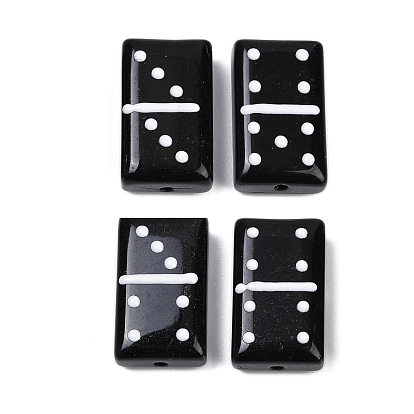 Бусины из стеклянной эмали, окрашенные методом запекания, прямоугольник с точкой