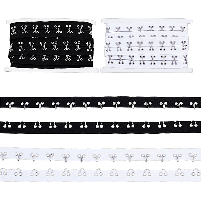 2 карточки 2 цвета хлопковая лента с крючками и петлями, аксессуары для одежды, украшение для шитья, с железным крючком и ушком