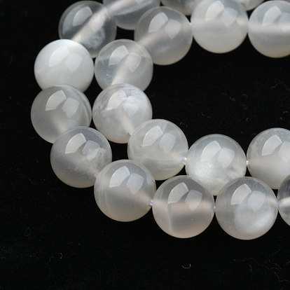 Naturelles perles pierre de lune blanc brins, ronde