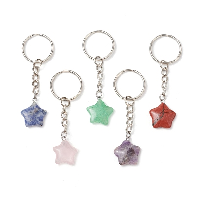 Брелки с драгоценными камнями, с железными разрезными брелоками, с бордюрами