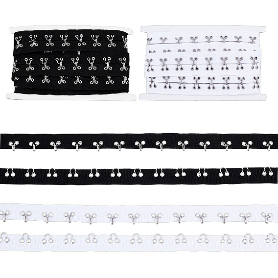 2 карточки 2 цвета хлопковая лента с крючками и петлями, аксессуары для одежды, украшение для шитья, с железным крючком и ушком