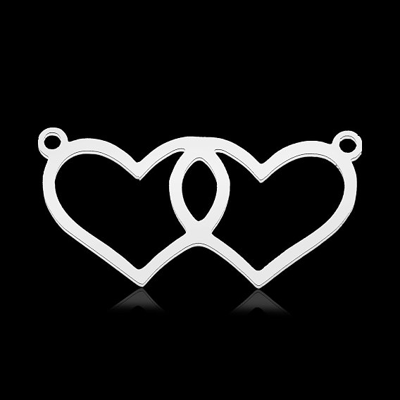 201 подвески из нержавеющей стали, ионное покрытие (ip), полые двойные сердца