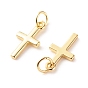 Brass Pendants, with Jump Ring, Cadmium Free & Lead Free, Cross