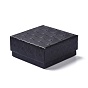 Paper Jewelry Set Boxes, with Black Sponge, for Necklaces and Earring, Square