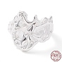 925 Sterling Silver Cuff Ring for Women, Adjustable Hammered Open Ring