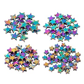 390Pcs 4 Sizes Electroplate Non-magnetic Synthetic Hematite Bead Strands, Star