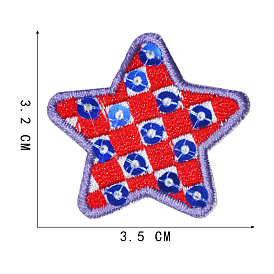 Computerized Embroidery Cloth Iron on/Sew on Patches, Sequin Appliques, Costume Accessories, Star