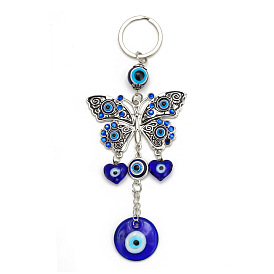 Butterfly keychain key pendant eye pendant creative devil eye keychain