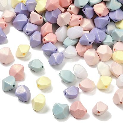 Непрозрачные акриловые бусины с УФ-покрытием, радужный, самородки, граненые