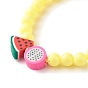 Bracelet extensible de fruits en argile polymère fait à la main avec des perles rondes pour les enfants