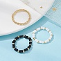 3Pcs 3 Style Glass Seed Beaded Ring, Elastic Stretch Ring for Men Women