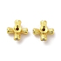 Rack Plating Brass Micro Pave Cubic Zirconia Beads, Cadmium Free & Lead Free, Long-Lasting Plated, Cross