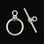Tibetan Style Toggle Clasps, Cadmium Free & Nickel Free & Lead Free, Ring