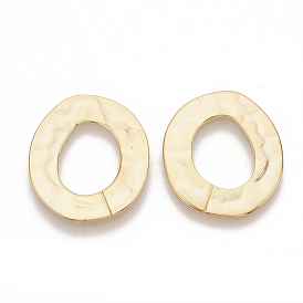 Brass Linking Rings, Nickel Free, Oval, Real 18K Gold Plated