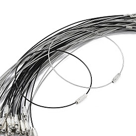 Steel Wire Bracelet Cords, with Alloy Screw Clasp
