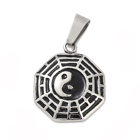 316 хирургические эмалевые подвески из нержавеющей стали, китайский буддизм багуа с инь-янским шармом