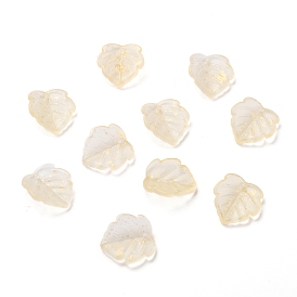 Прозрачные стеклянные подвески, клубничный лист, матовые